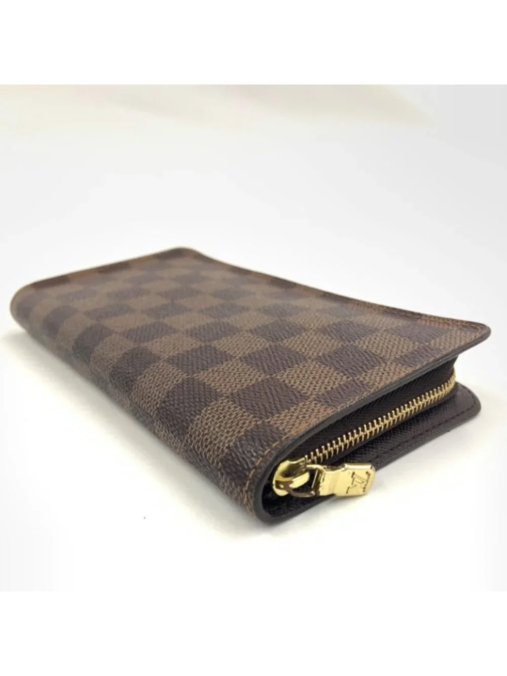 Louis Vuitton Damier Porte Monnaie Zip Around Wallet Brown Coin Purse